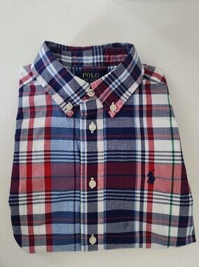 Polo by Ralph Lauren Navy, Red & White Plaid Button-Down Shirt